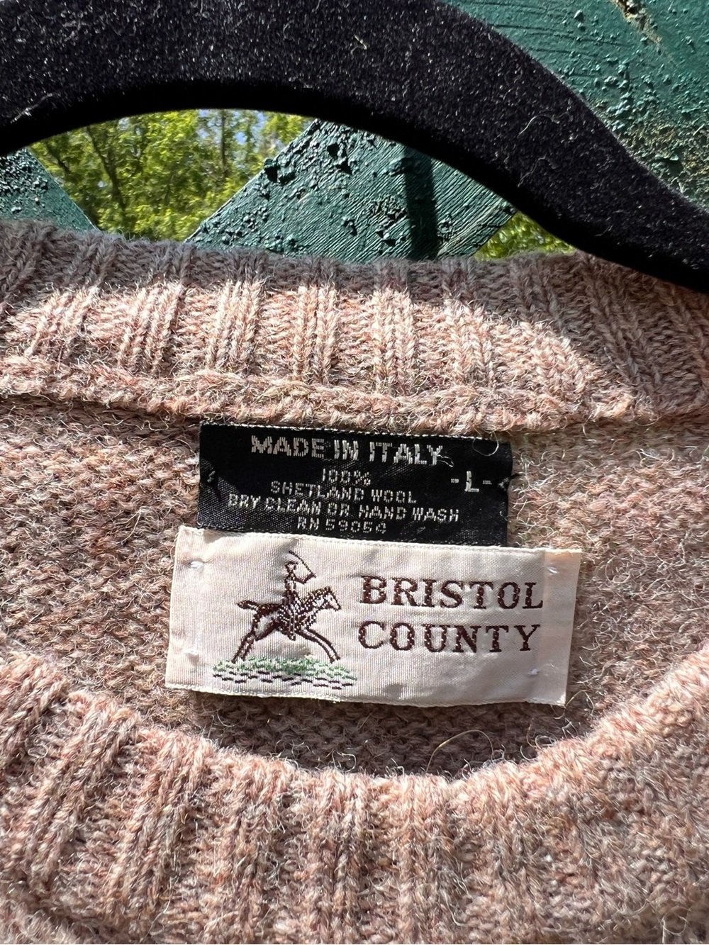 100% Shetland Wool Crewneck Sweater in Taupe - Picture 3 of 4